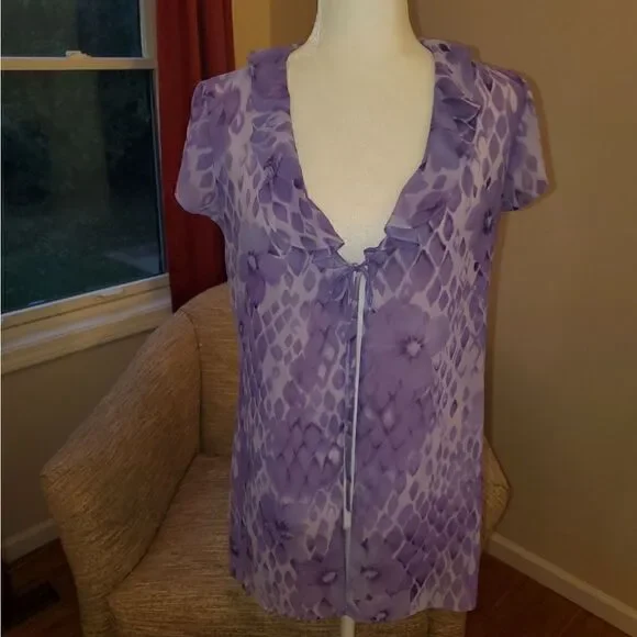 Victoria's Secret Purple Floral Tie Lingerie M - Picture 9 of 9